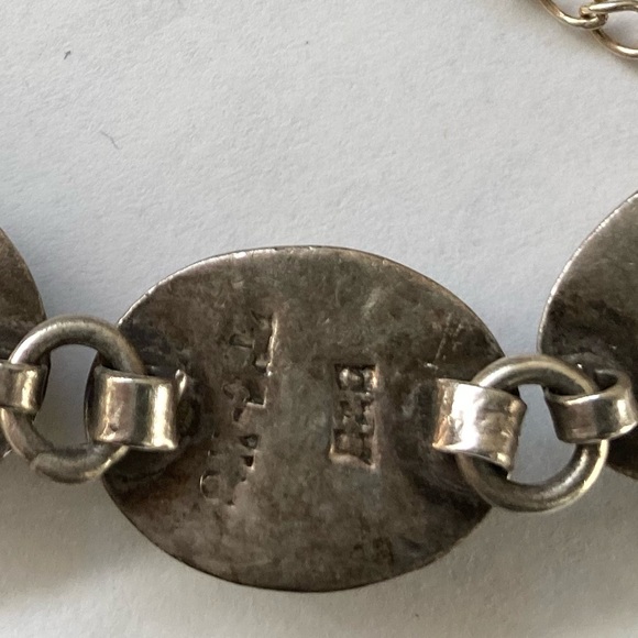 chunky vintage turquoise and silver bracelet - Picture 5 of 6